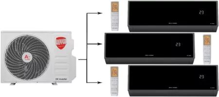 Внешний блок мульти сплит-системы на 3 комнаты Royal Thermo RTFMO-21H3N8/RTFMI-07HN8/black*3