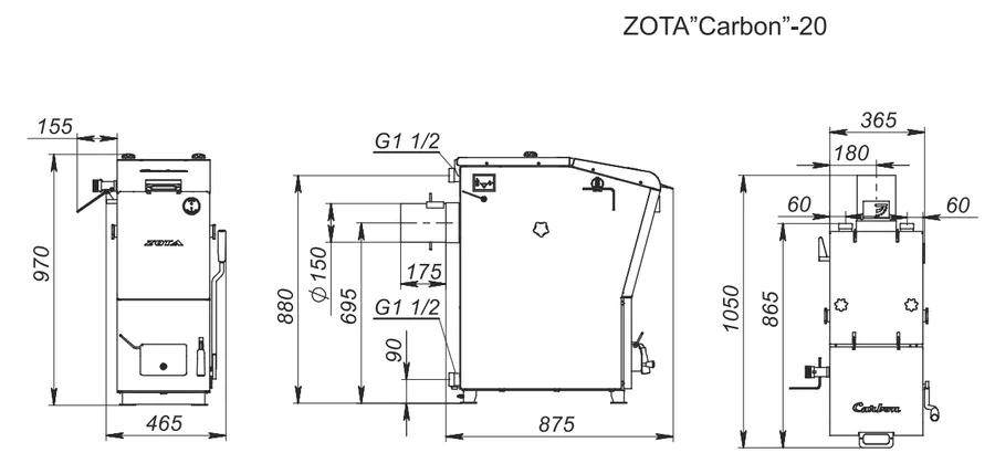 Твердотопливный котел Zota Carbon 20 (CR4931120020) — изображение 7